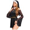 Damer Frekk Nonne Kostyme Halterneck Nettingermer Culotte-stil Kjole Hodeplagg Partykostyme
