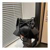Chic Pu Leather Handbag For Women 2024 Stylish Bowknot Shoulder Bag Large Capacity Everyday Underarm Bag