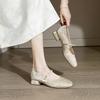 Fashion Square Toed Thick Soled Single Shoes for Women Spring 2025 New Shallow Comfortable Fashion Elegant Single Buckle Mary Jane Shoes