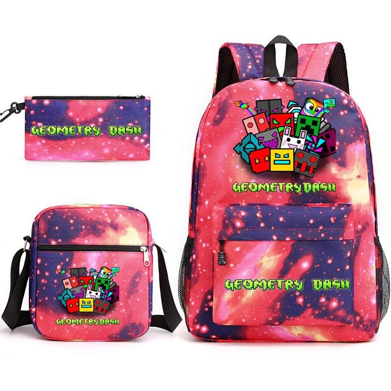 Geometrie Geometrică dash Geantă Școlară din Trei Piese Studenți Băieți și Fete Toc de Creioane pentru Campus Geantă din Pânză