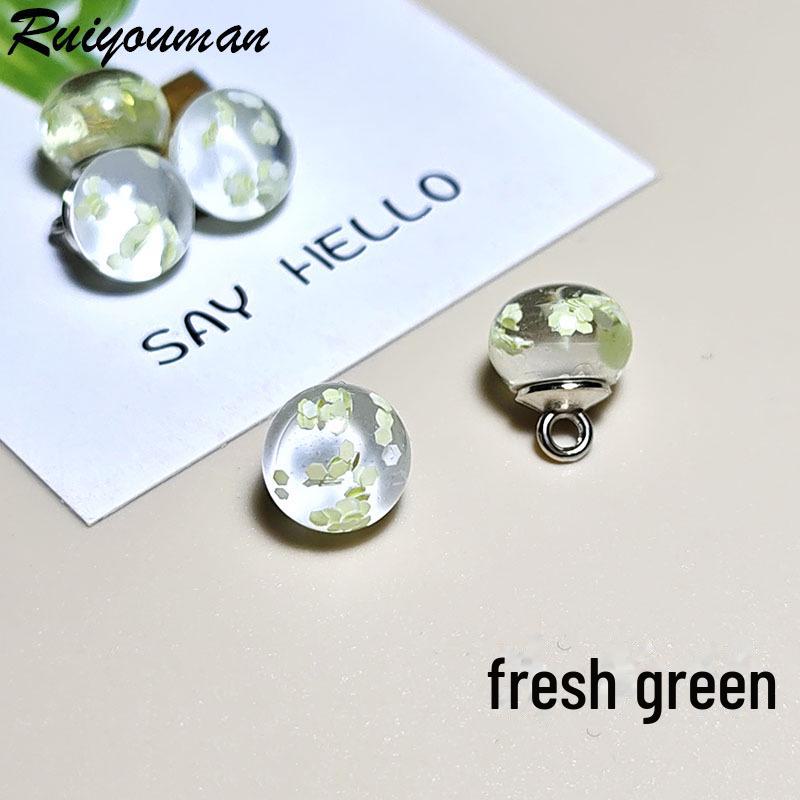 Cheongsam Jade Sequin Transparent Tang Suit Hanfu Decorative Resin Button