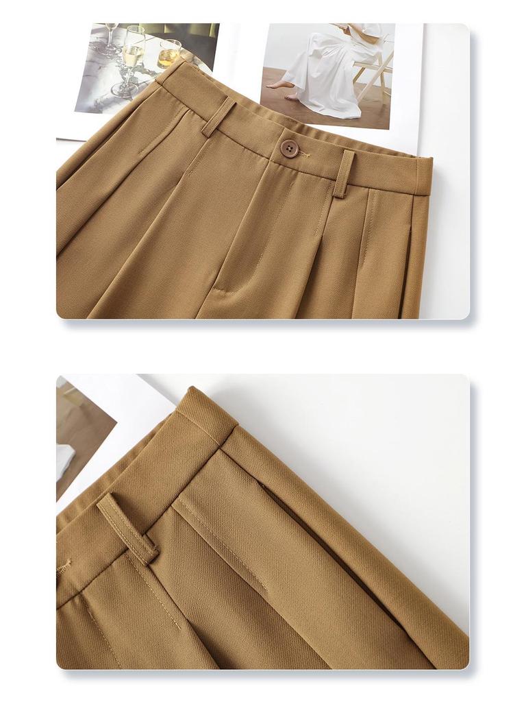 Women's High-Waisted Gray Wide-Leg Suit Pants - Spring/Summer 2025 Collection