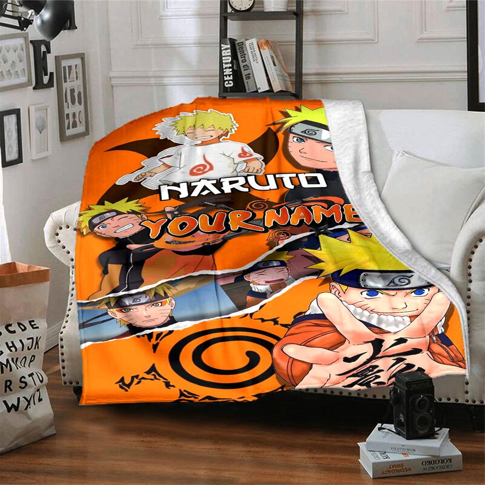 Naruto Character Personalized Name Blanket Multi-purpose Personalized Blanket Durable Comfort Throw For Living Room Office Office Chair Seaside
