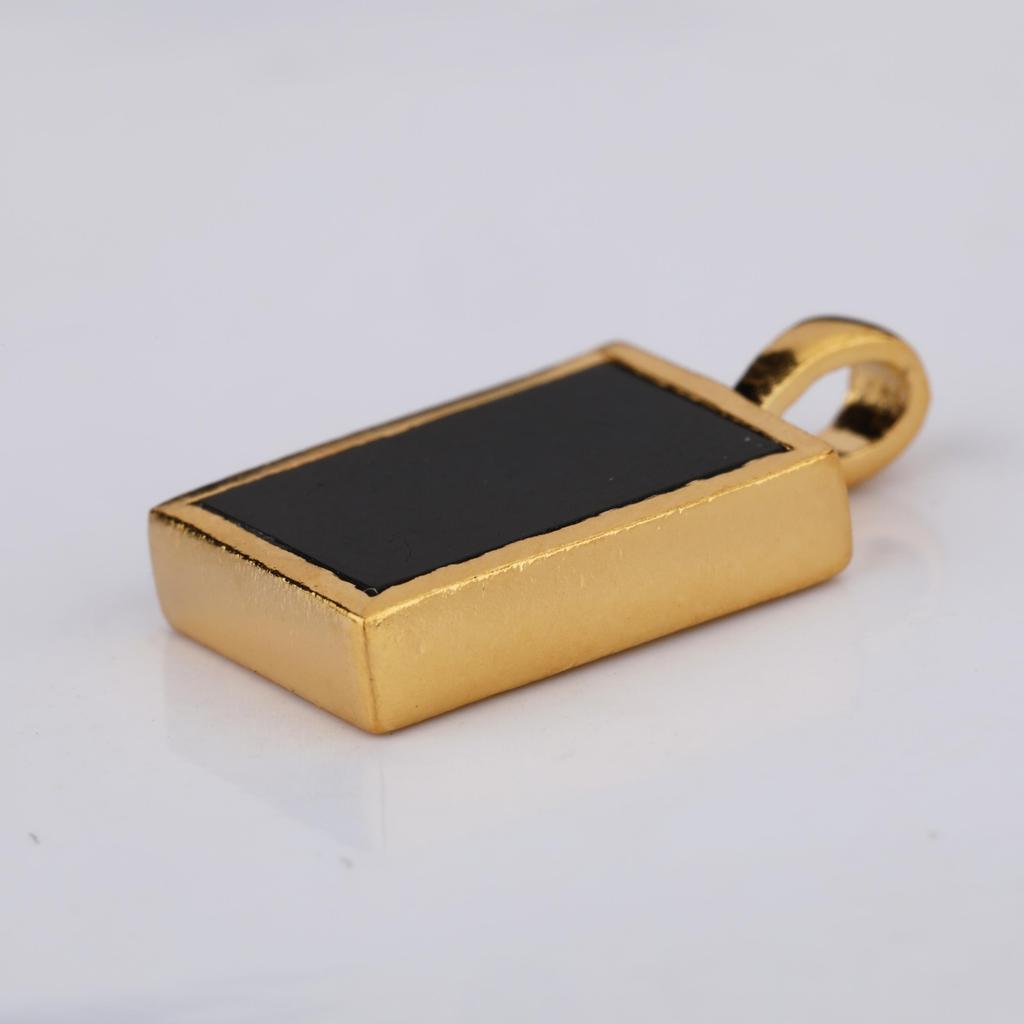 925 Sterling Silver Black Onyx Octagon Pendant Gold Plated Minimal Fine Jewelry Gift for Her