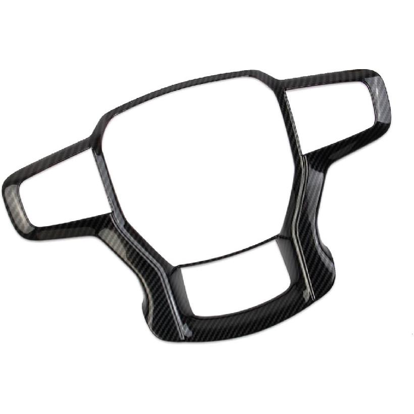 Carbon Fiber Steering Wheel Cover Molding Trims Accessoriess For -2025 Chevy Silverado Blazer -2024 Tahoe Suburban (Full Cover)