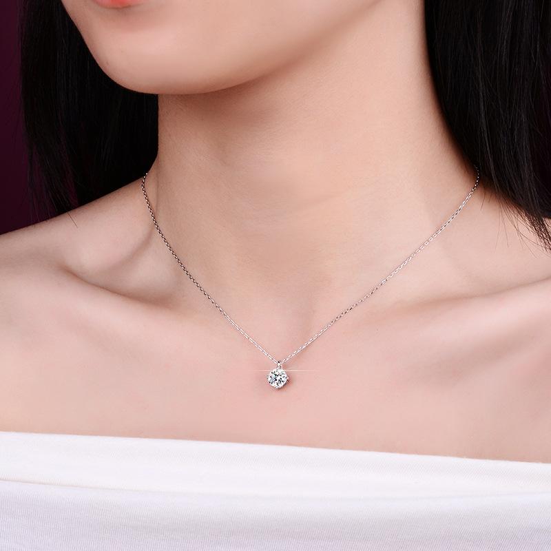 Tancise S925 Sterling Silver Moissanite Luxusný osobný náhrdelník s príveskom Dámsky klasický náhrdelník s prílivom na párty darček na párty