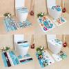 HQ 3Pcs Bathroom Mat Set Ocean Underwater World Anti Slip Kitchen Bath Mat Coral Fleece Floor Mats Washable Bathroom Toilet Rug