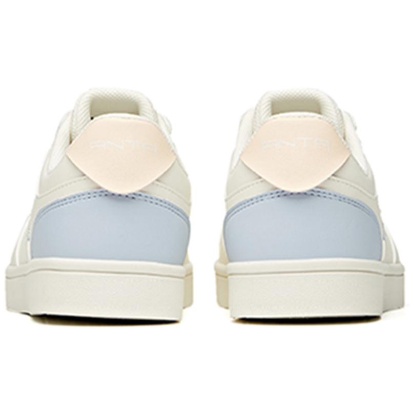Anta Slip-Resistant Low-Top Skateboard Shoes Women's White Blue Sneakers 922118009-4