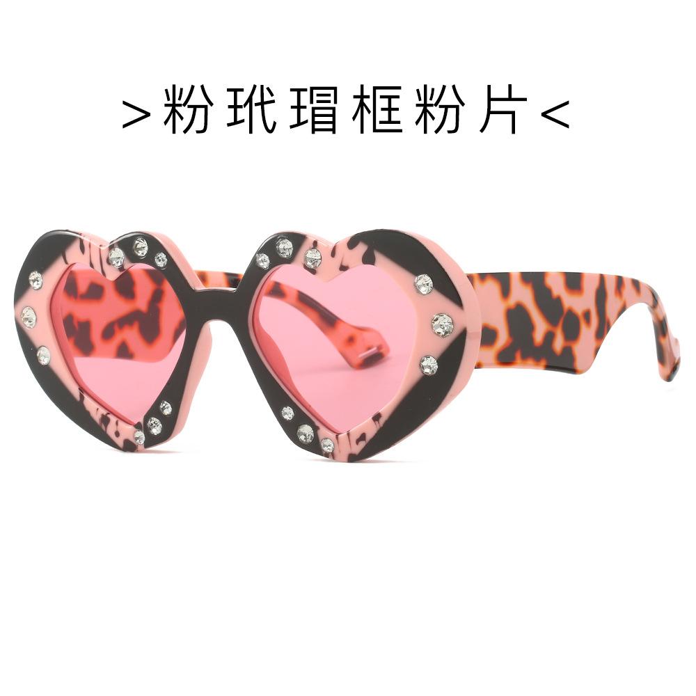 Latest Diamond Studded Heart-shaped Sunglasses Personalized Women s Dance Sunglasses Party Decoration Sunglasses