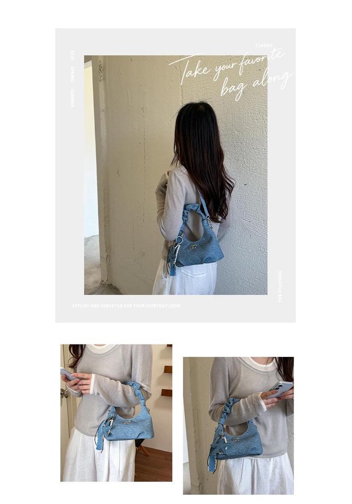 High-End Women's Denim Pleated Dumpling Tote Bag - Autumn/Winter 2026 Collection