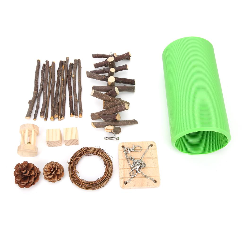 10 Pieces of Hamster Molar Toys Set Wooden Molar Exercise Toys Accessories for Hamster Rabbit Guinea Pig Parrot