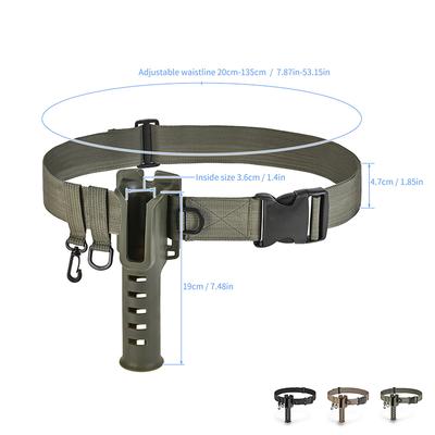 Fishing Rod Belt Holder Adjustable Wading Belt Lure Fishing Rod Insertion Hanging Buckle for Spinning Casting Fly Fishing