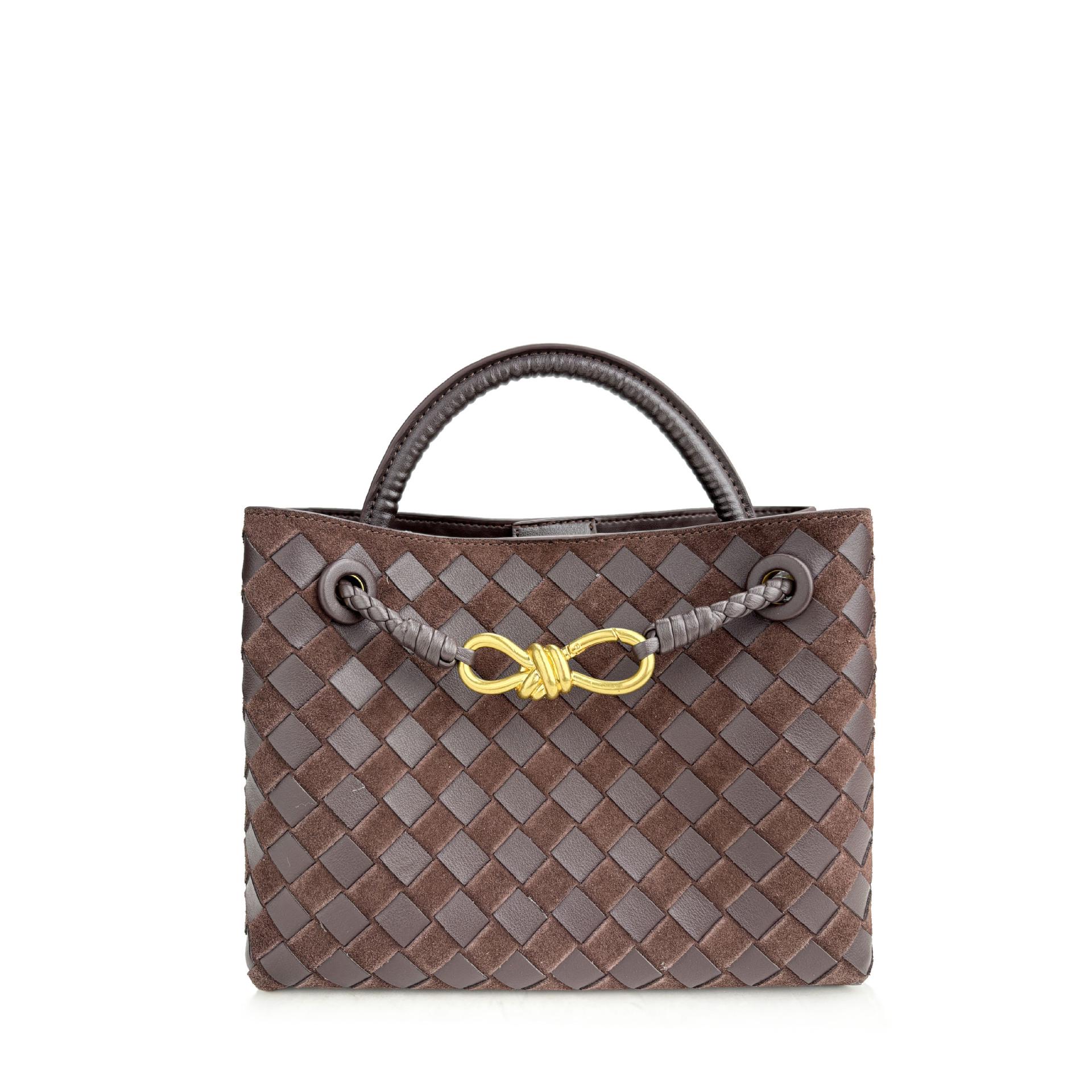 

2024 Осень/Зима Морозная Французская Ретро Градиентная Замшевая Женская Сумка Бантик 25x20x10cm