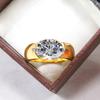 Moissanit Oval Schliff Mit 925 Sterling Silber Vergoldeter Ring Für Herren #B298 JL375681952123