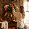 Anpassbare Weihnachtsfeier-Gastgeschenke Weihnachten DIY Gesteppte Schleife Nähen Bastelset, Vorgeschnittene Patchwork-Stoffkunst für Set, Türhänger Wand Kaminsims Heimdekoration