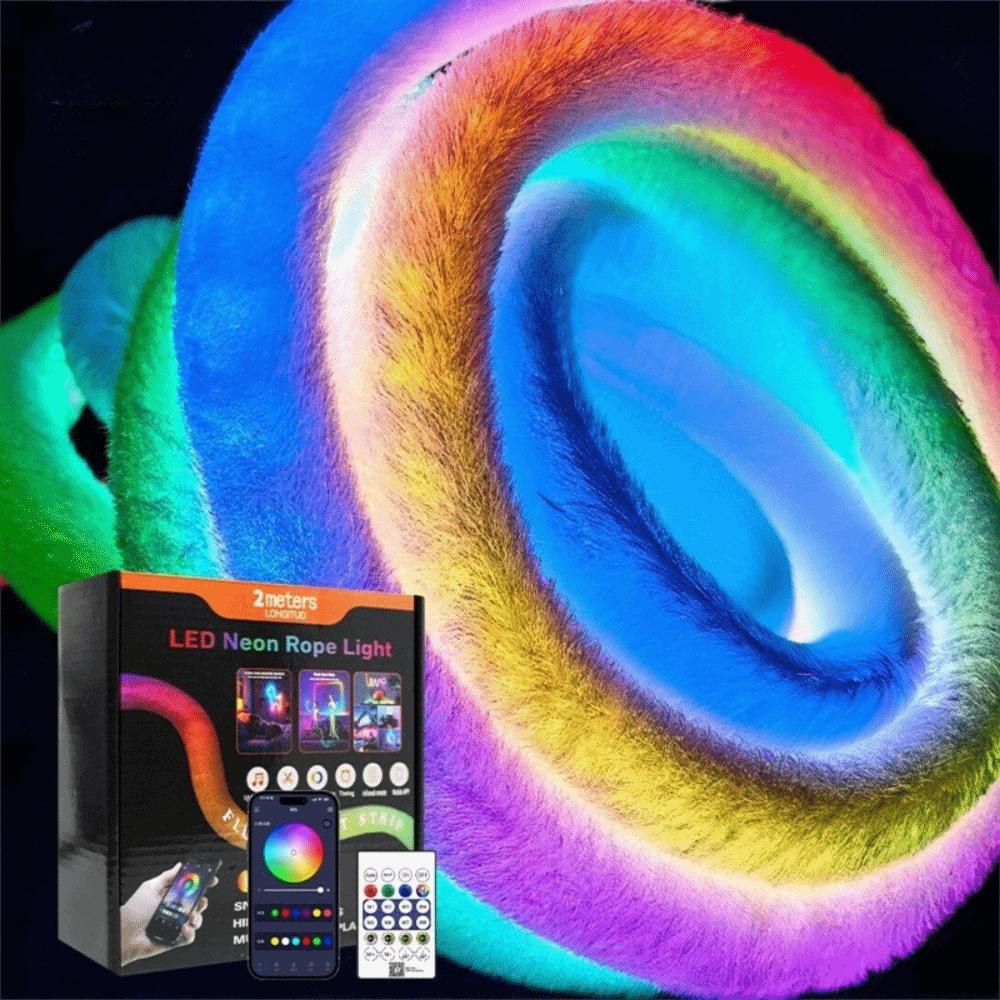 Addressable RGB IC Pixel Light 360 Degree Smart LED Light Strip Plush Neon Strip Light Home Decor