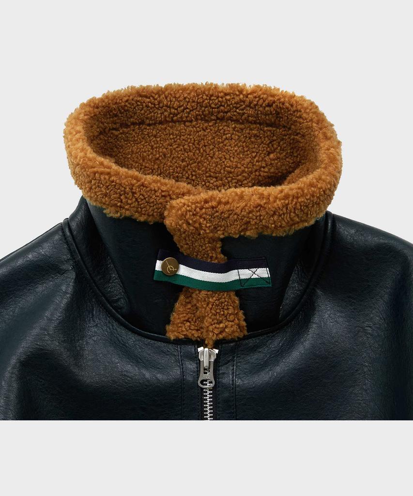 Ffeff Studio Leather Shearling Jacket (Dark Green)