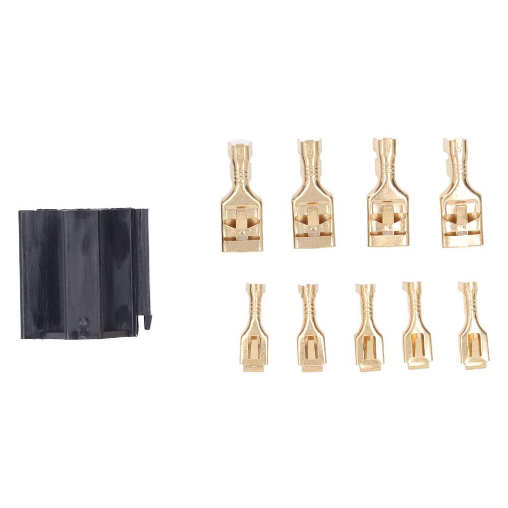 10 Set 5 Pin Terminal Relay Case Holder with 30pc 9.5mm 20pc 6.3mm Terminal ABS Relay Connector 12V 30A/ 40A