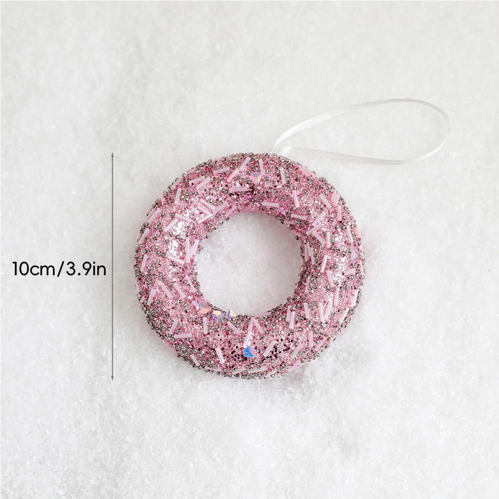 Pink Ball Star Bow Christmas Tree Pendant Creativity Plush Foam Christmas Deco Ball Luxury Sparkly Xmas Home Hanging Decoration