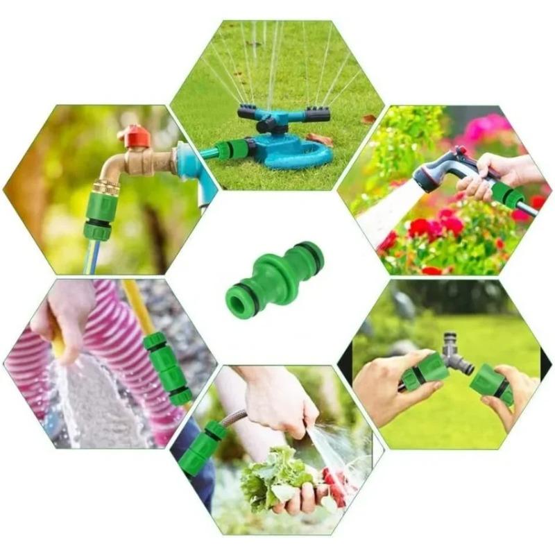 Double Plug Hose Connector Extender for Car Washing Garden Pipe Connecting Quick Joint Irrigation Watering Plumbing Fitting