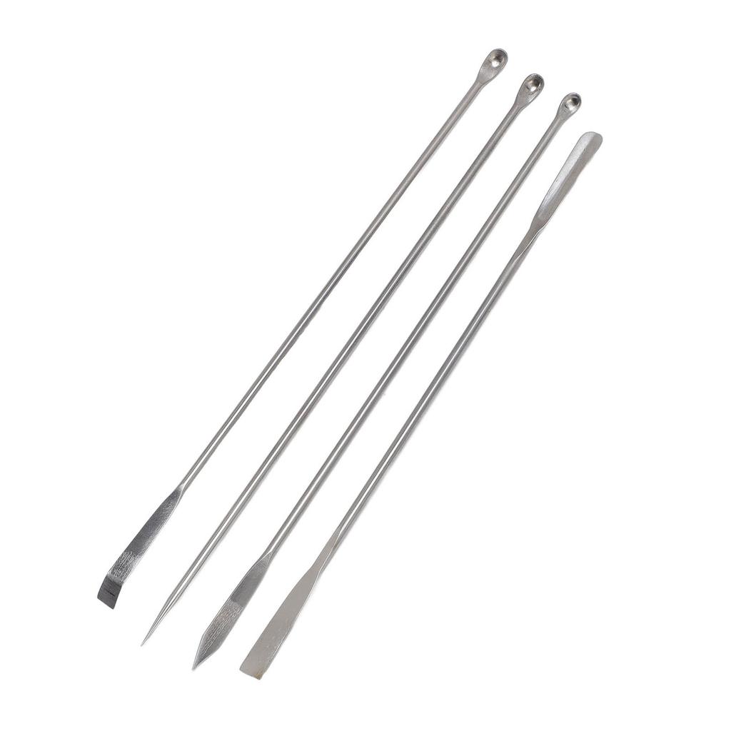4Pcs Laboratory Spatula Set 304 Stainless Steel Micro Spoon for Mixing with Storage Bag