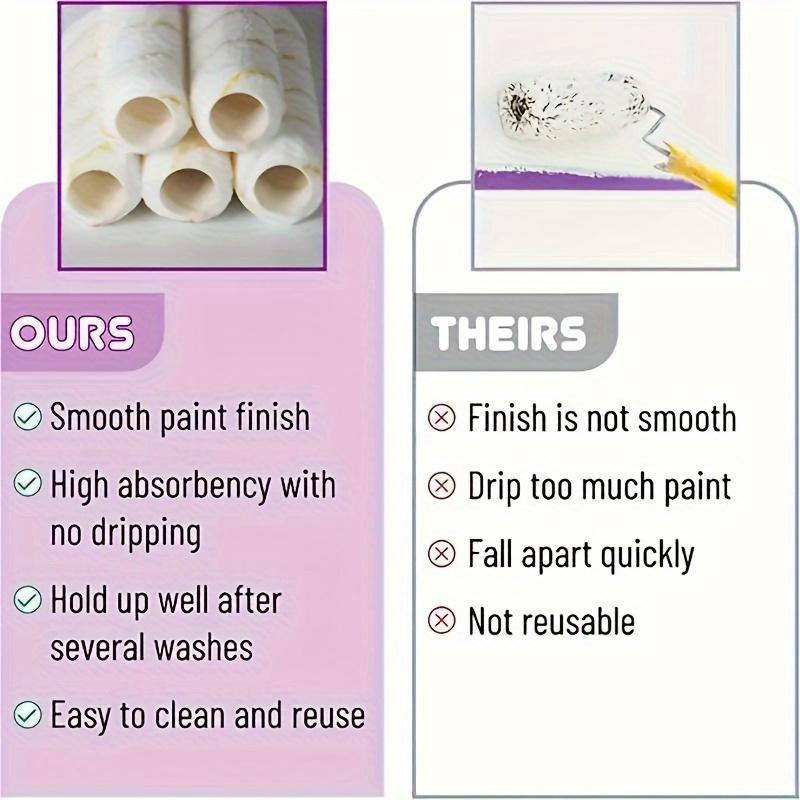 11pcs/set Complete Paint Roller Set with Long Handle & 4-Inch Covers, Fabric & Plastic Material, Ideal for Walls, Ceilings & Small Areas