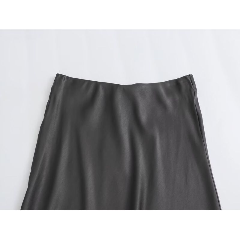 Kaslead New Arrival Women's Clothing Fashion Style Fashion Casual Silk Satin Texture Midi Dress 5427453