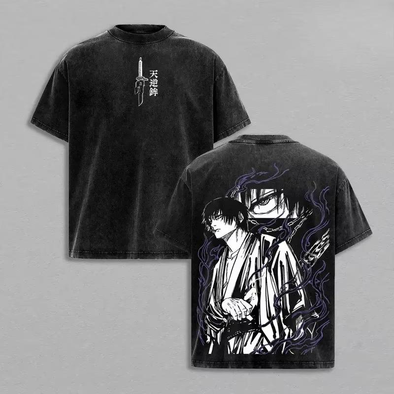 

Anime Jujutsu Kaisen Fushiguro Toji Clothing Men s Clothing Women T-Shirt Washed Cotton Tee Retro T-shirt 3XL