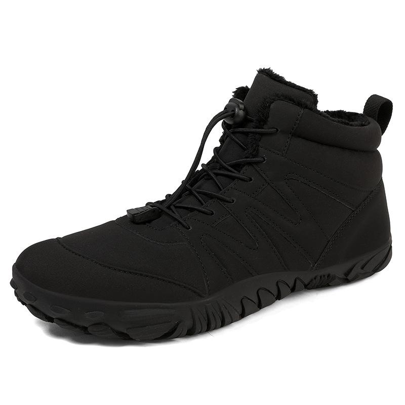 New five-finger men's snow boots barefoot piled thickened single shoes waterproof and non-slip barefoot non-slip cotton shoes