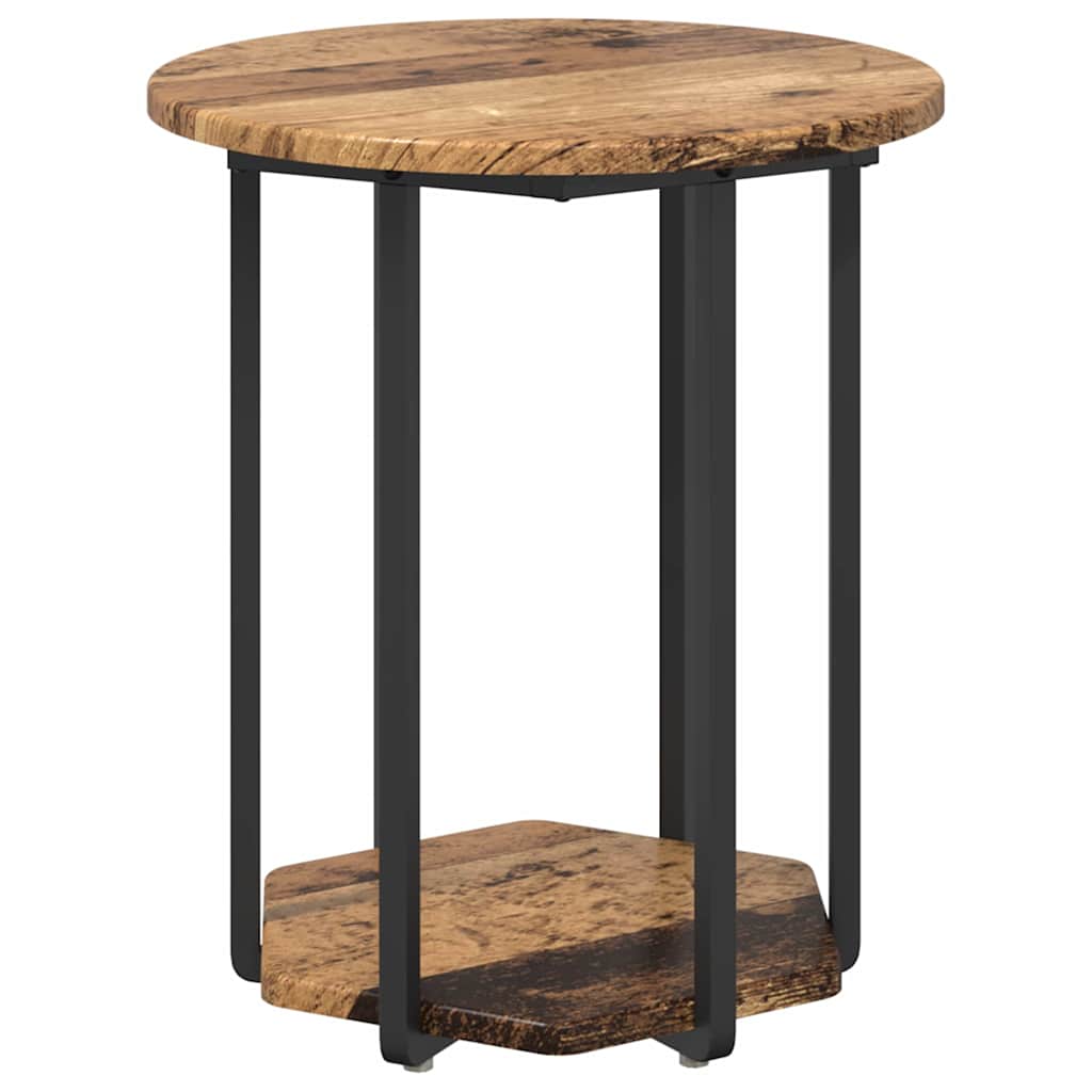 Side Table Set with Shelf 2 Pcs Brown