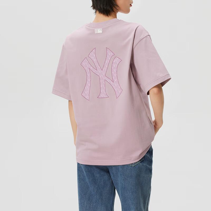 MLB T Shirts Unisex Pink Crew Neck 3ATSM0463-50LDL