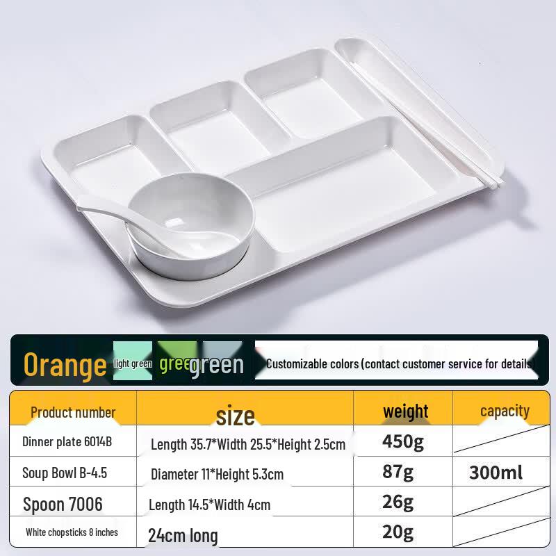 JINMEILI Commercial Melamine 6-Compartment Plate Set