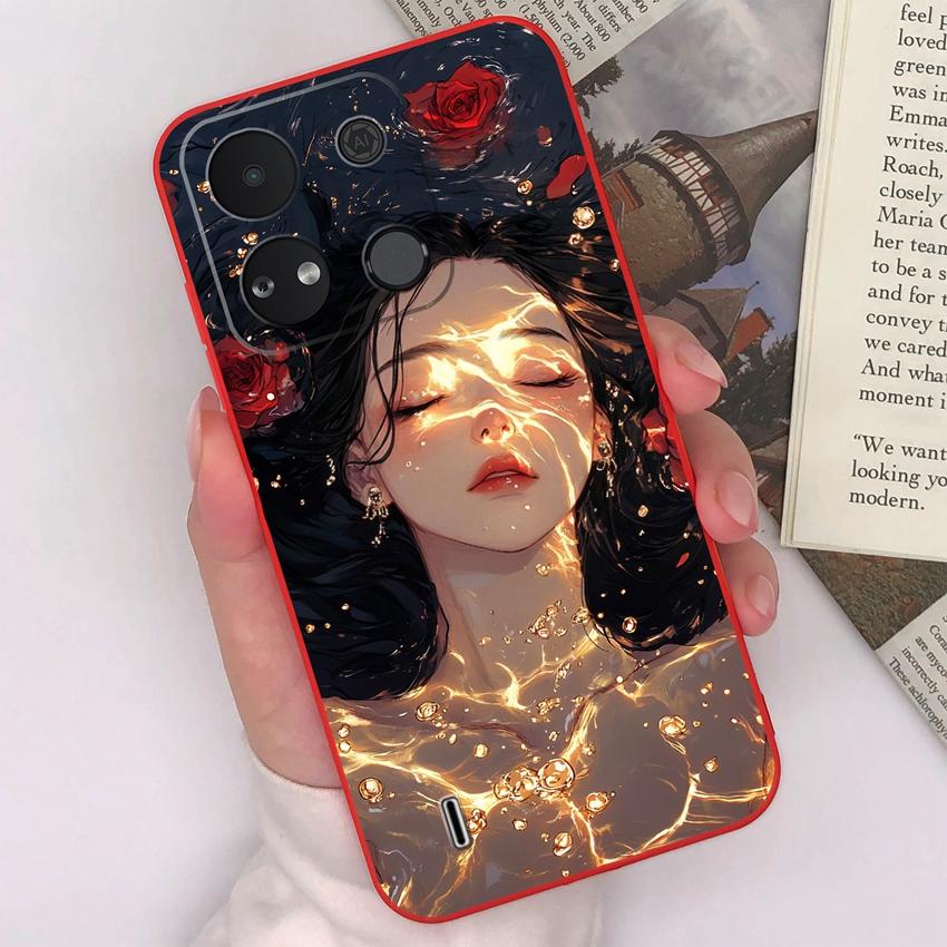 For Itel A04 A05s A16 A18 A23 A25 A26 A17 A33 A56 Phone Case Pretty Bow Pattern Fashion Shell Matte Silicone Anti Drop Protective Covers For Itel Capa