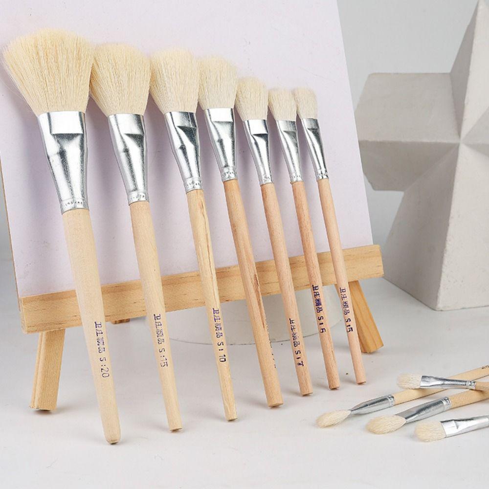 Wood Color Painting Pen Soft Goat Hair Blend Mop Brush Set Goat Hair Mop Brush  Complementary Color