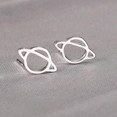 Trendy 2024 Saturn Planet Earrings for Women - Fashionable, Lightweight, Korean-Style Influencer Jewelry
