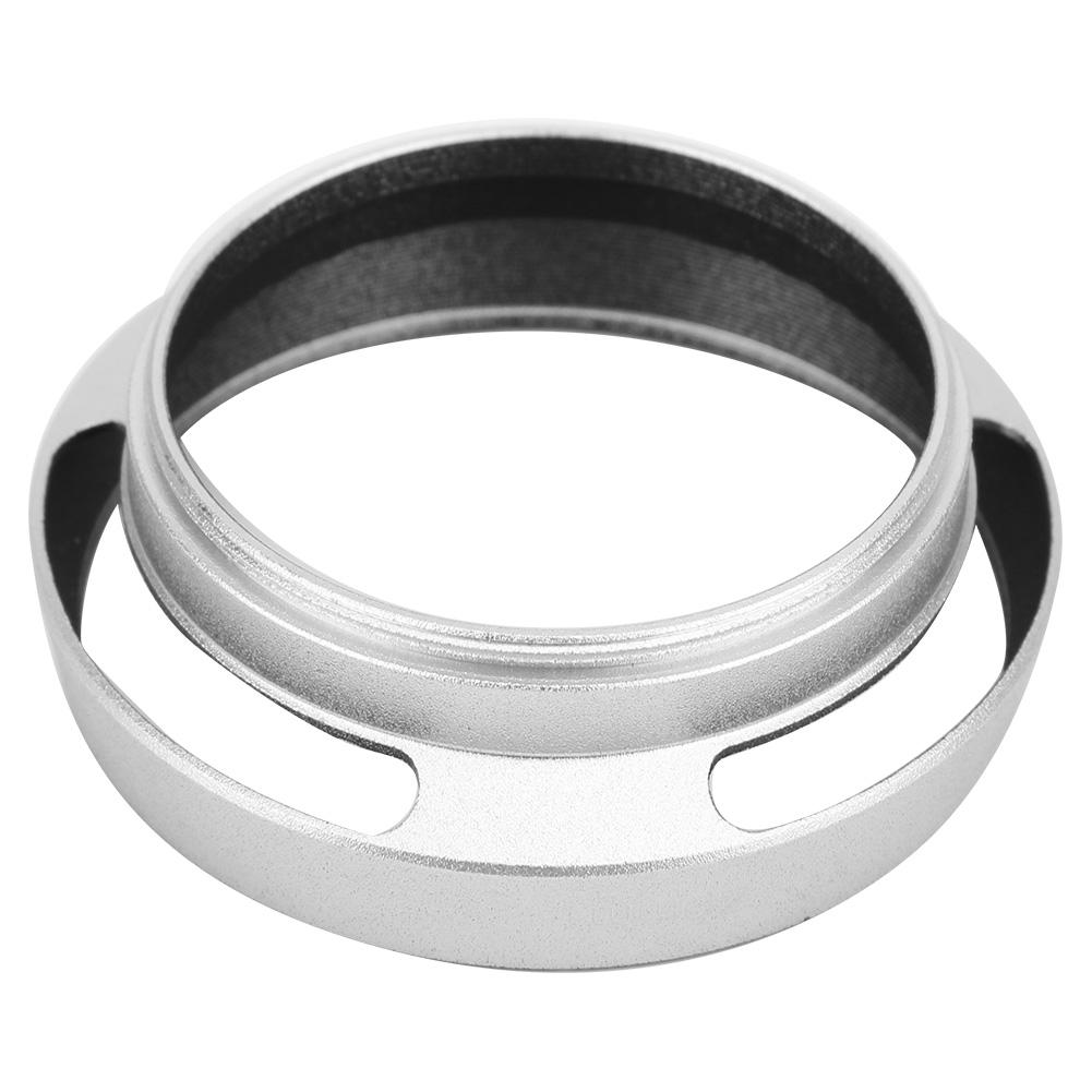 Universal Aluminium Alloy Portable Hollow Camera Bevel Lens Hood Shade Silver52mm