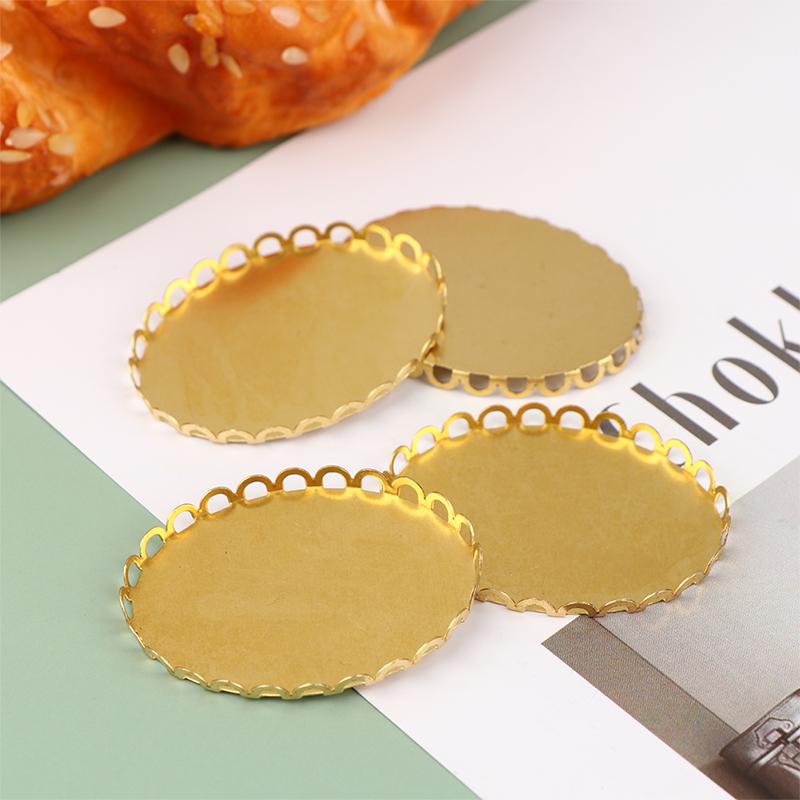 2Pcs Miniature Metal Tray Dollhouse Kitchen Furniture Decoration Accessories