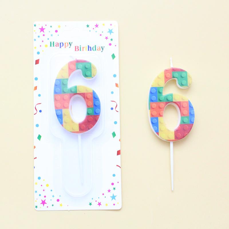 New Building Blocks Number 0-9 Birthday Cake Candle Lego Cartoon Theme Decoration