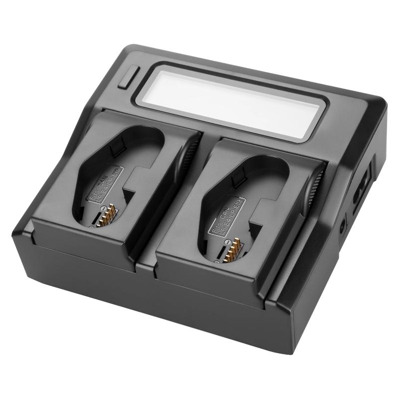 EU Plug LCD Display USB Dual Battery Charger for LP-E19 LP-E4N LP-E4 EOSR3 1DX MarkII1DX2 1DX3 Camera