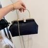 Luxury Embroidered Women's Shoulder Bag Vintage Metal Handle Purse with Detachable Chain Strap Party Wedding Clutch Gift Wallet