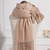 Imitation cashmere scarf women's autumn and winter mink hair men's scarf light luxury high-end sense solid color scarf Korean atmosphere sense