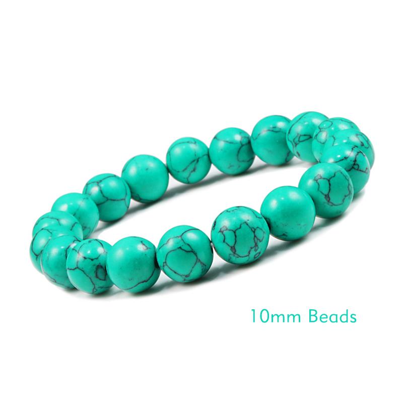 Charm Bracelet 6mm 8mm 10mm White Natural Stone Simple Women Men Elastic Strand Bracelets Meditation Prayer Jewelry Friend Gift