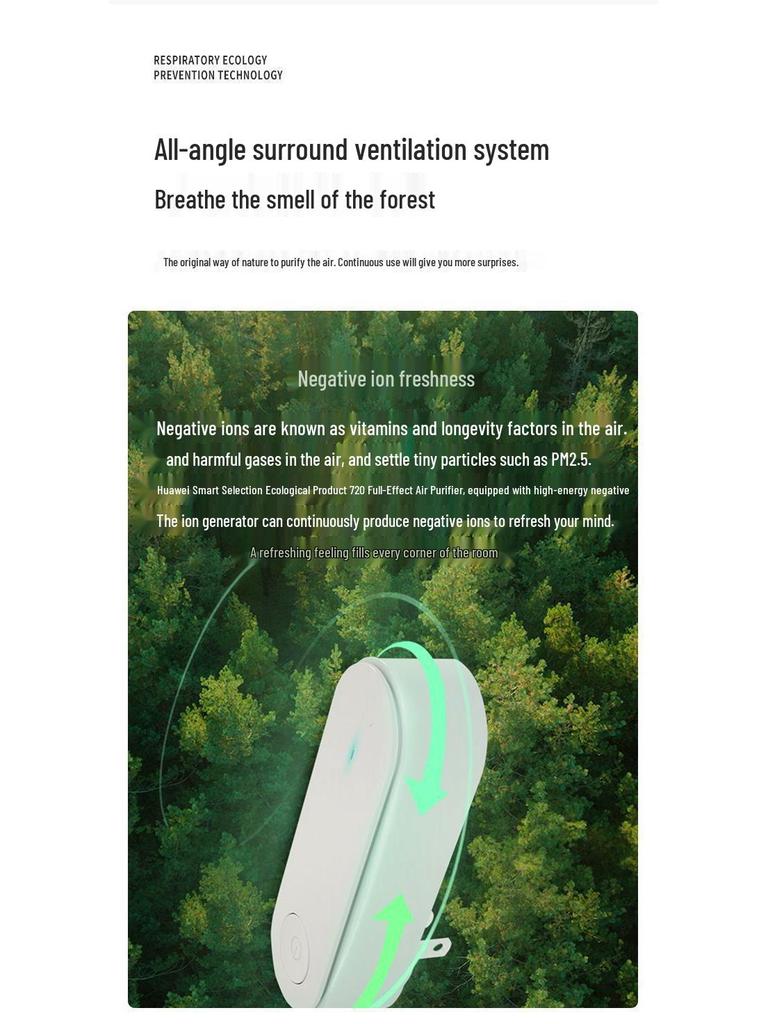 Mini Air Purifier for Home & Bedroom - Deodorizes, Removes Odors, Smoke, Dust, Pet Dander, and Formaldehyde with Negative Ions