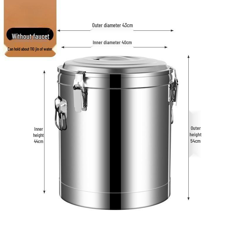 Large Capacity Stainless Steel Insulated Bucket for Porridge, Rice, Tea, and Hot Water