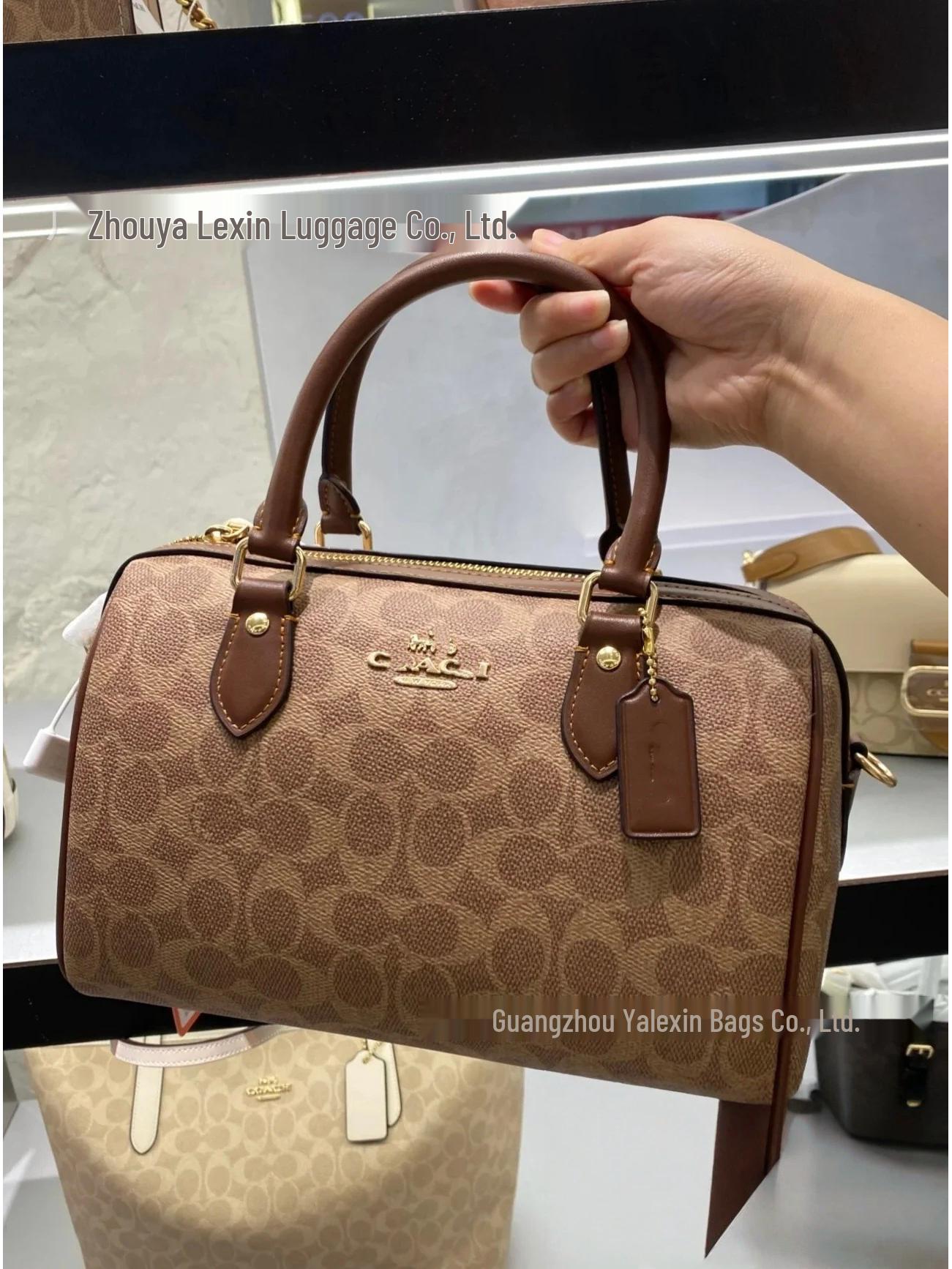 

Coach Rowan 25 Boston Pillow Bag: Classic Monogram Large-Capacity Handbag & Shoulder Crossbody Bag 25*15*17