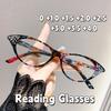 Fashion Diamond Inlaid Ultra Light Anti Blue Light Presbyopia Glasses Cat Eye Frame for Middle Aged and Elderly