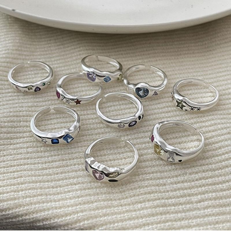Adjustable Rings Zircon Rings Engagement Rings Y2K Rings Aesthetic Jewelry Alloy Material Great Gift for Women Gifts