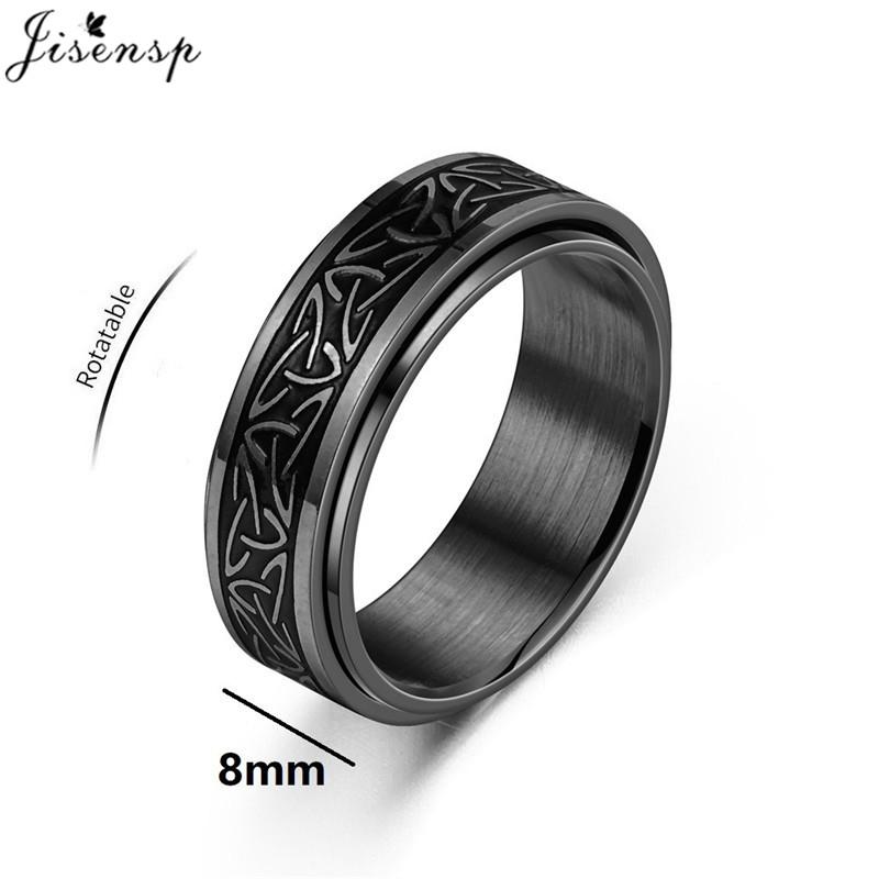 Viking nerezová ocel keltský uzel runové prsteny pro muže úleva od stresu otočný prsten punkové šperky dárek