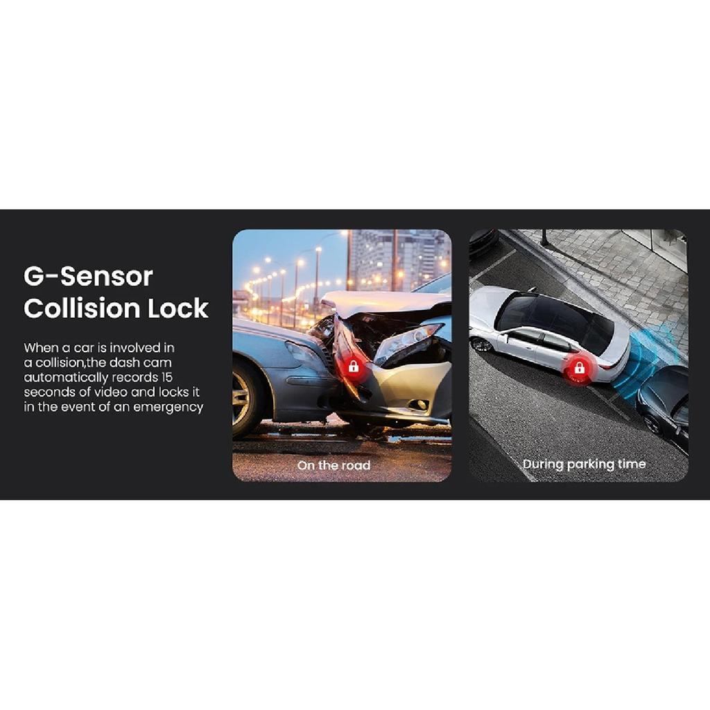 ACCEO 4K Dual Channel Dash Cam with Speed Display Front 4K Built-in WiFi GPS Super Night Vision  Optional Rear Lens 24/7 Parking