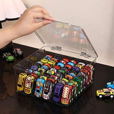 1pc Transparent/semi Transparent Black Flip Cover Toy Car Model Storage Box, Large Capacity Suitable for Hot Wheels Display Box